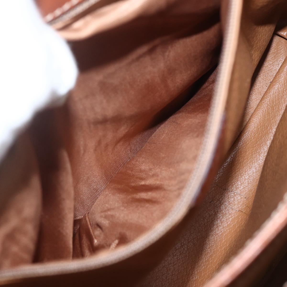 CELINE Macadam Canvas Hand Bag PVC Beige Gold Auth bs31347