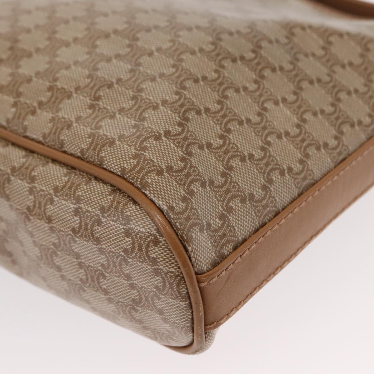 CELINE Macadam Canvas Shoulder Bag PVC Beige Gold Auth bs31348