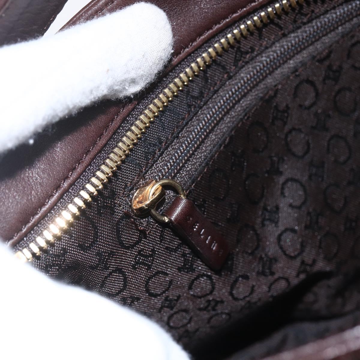 CELINE Shoulder Bag Leather Brown Gold Auth bs31349