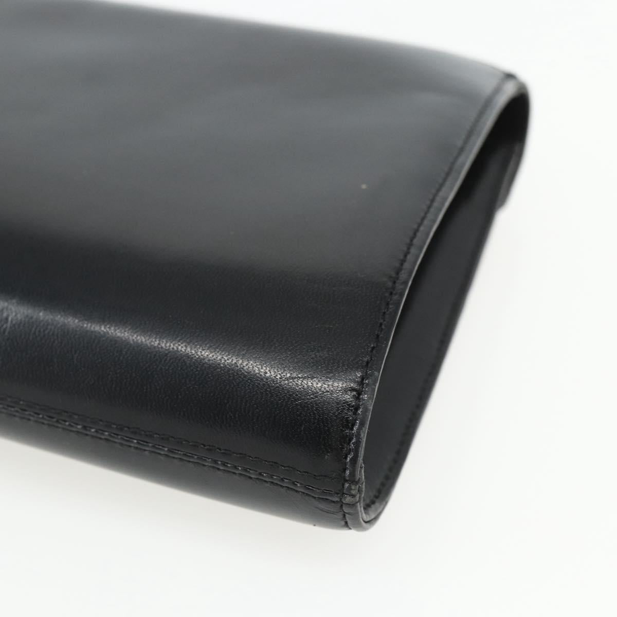 GIVENCHY Shoulder Bag Leather Black Gold Auth bs31351