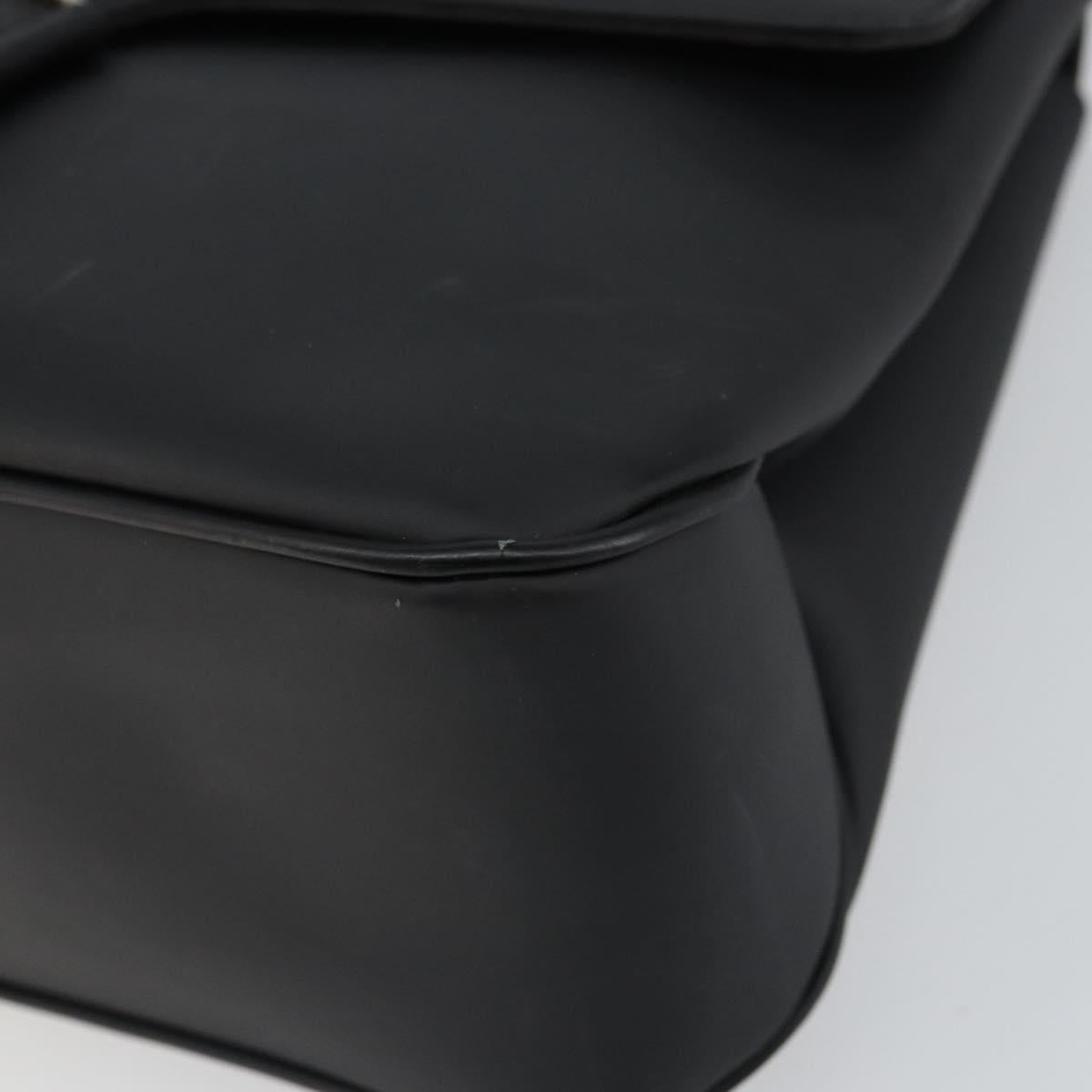 Salvatore Ferragamo Vala Shoulder Bag Patent leather Black Silver Auth bs31352