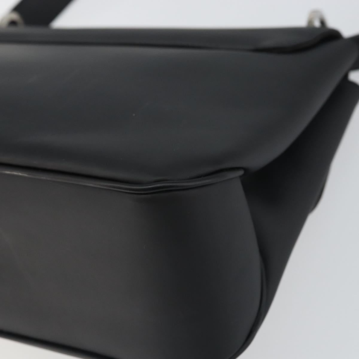 Salvatore Ferragamo Vala Shoulder Bag Patent leather Black Silver Auth bs31352