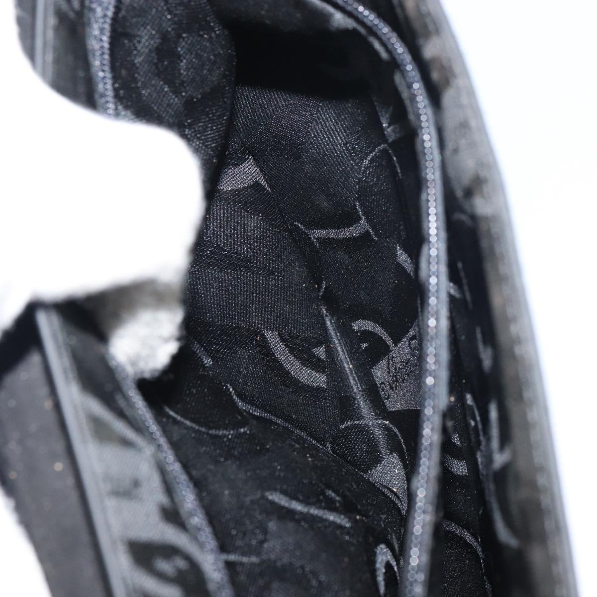 Salvatore Ferragamo Vala Shoulder Bag Patent leather Black Silver Auth bs31352