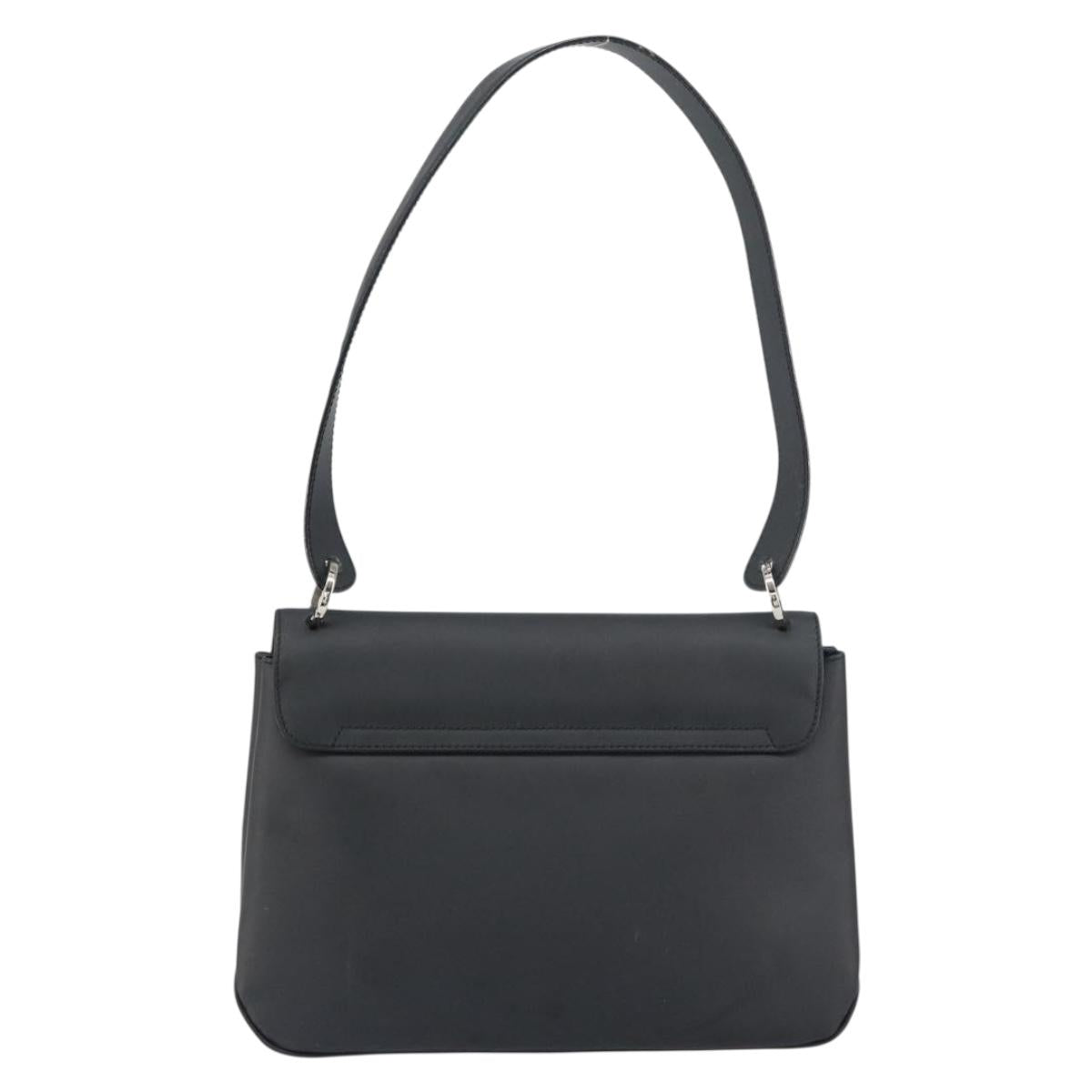 Salvatore Ferragamo Vala Shoulder Bag Patent leather Black Silver Auth bs31352