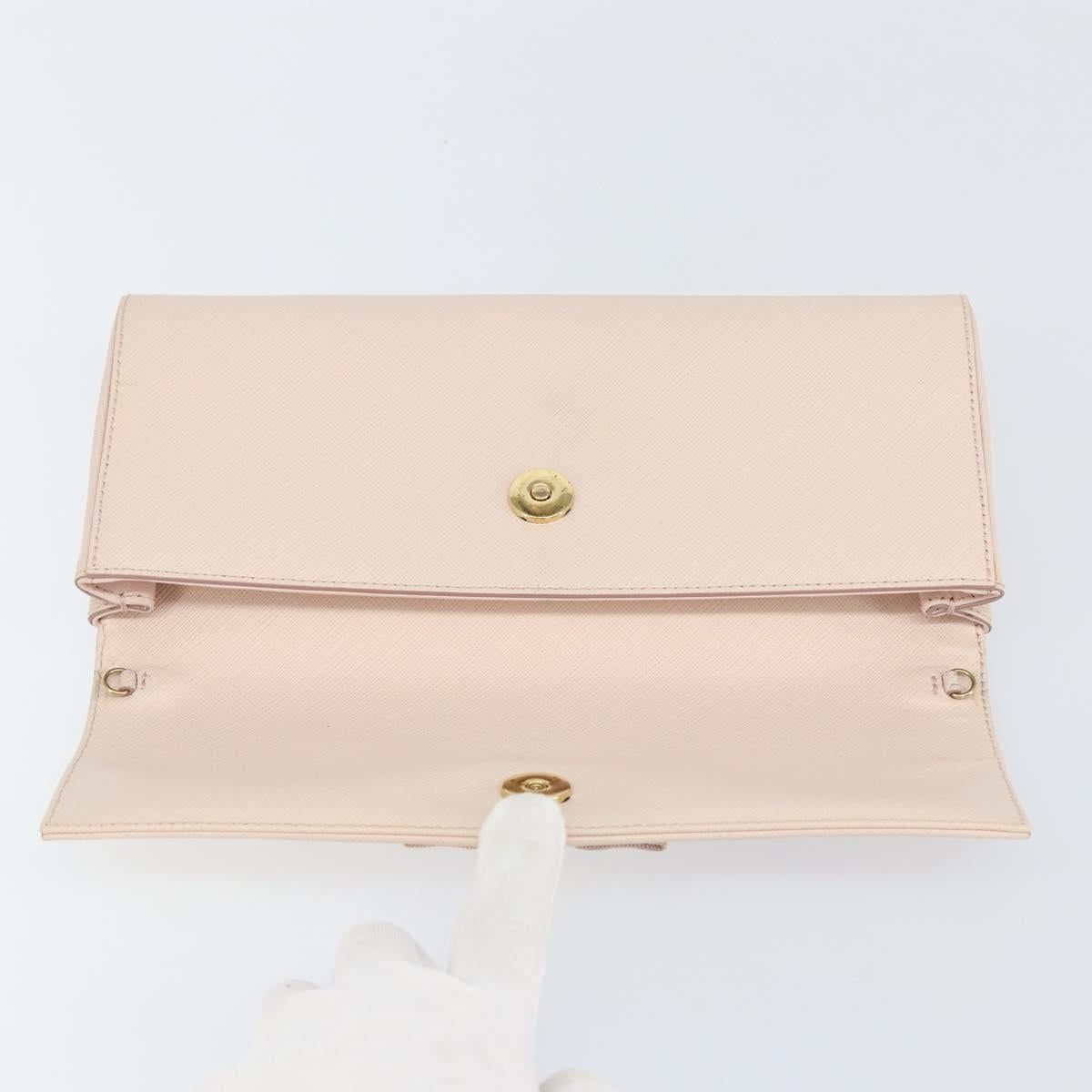 Salvatore Ferragamo Vala Shoulder Bag Leather Pink Gold Auth bs31353