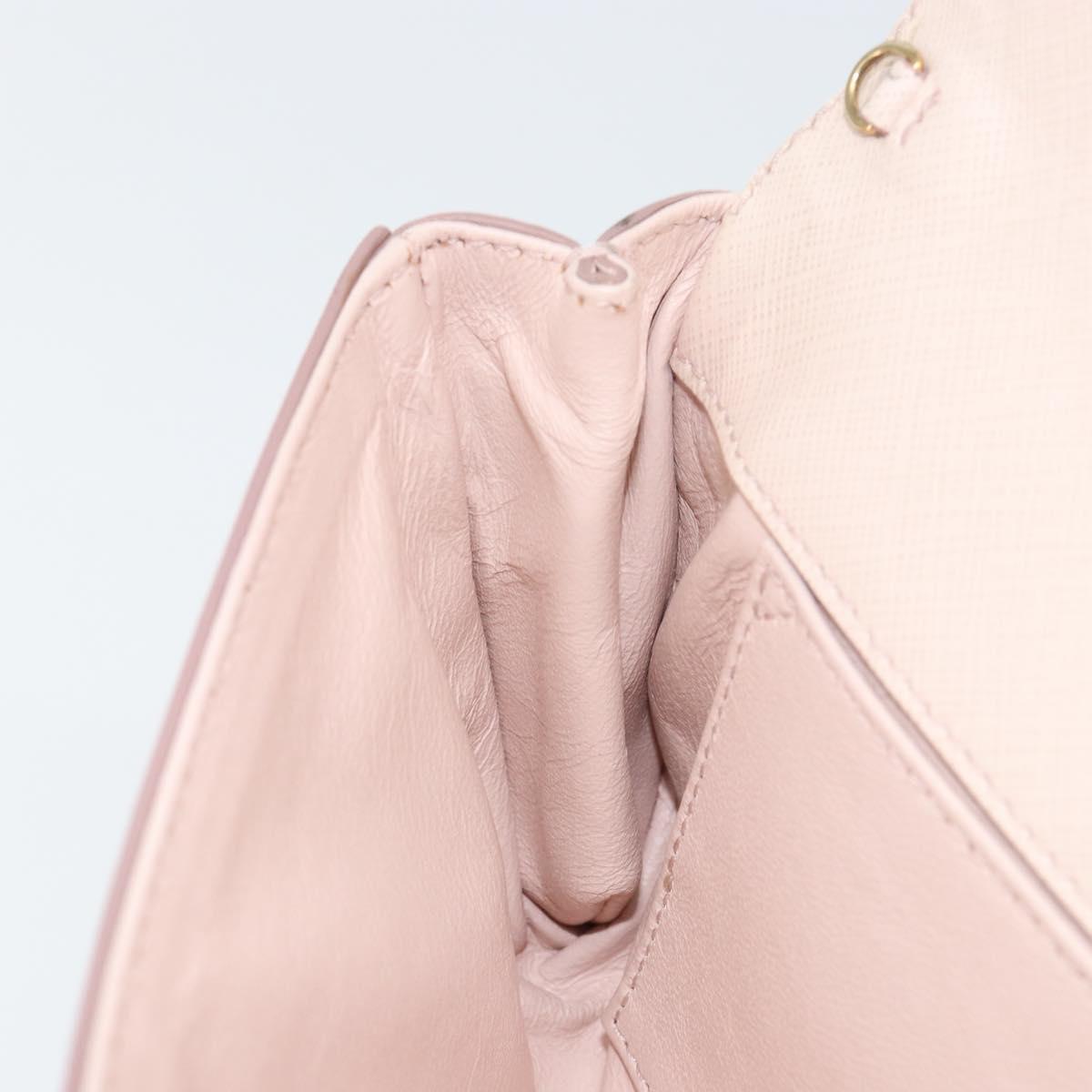 Salvatore Ferragamo Vala Shoulder Bag Leather Pink Gold Auth bs31353