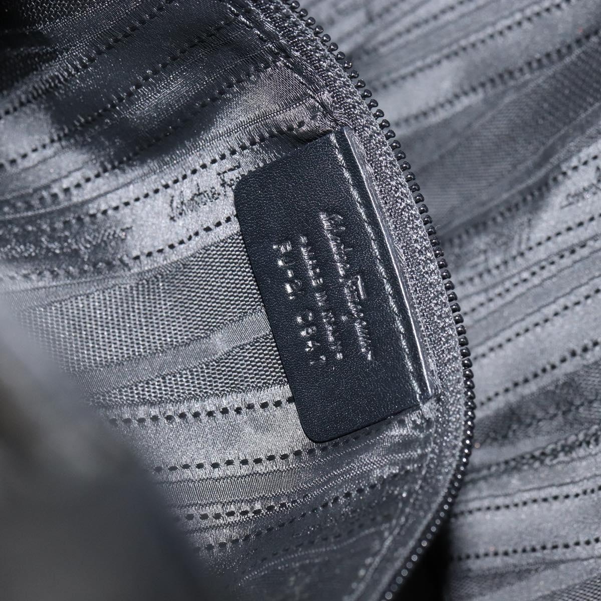 Salvatore Ferragamo Gancini Tote Bag Enamel Black Silver Auth bs31355