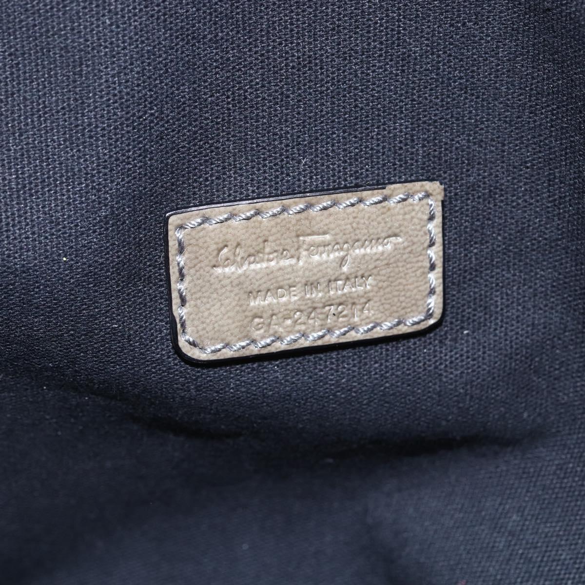 Salvatore Ferragamo Tote Bag Enamel Green Silver Auth bs31357