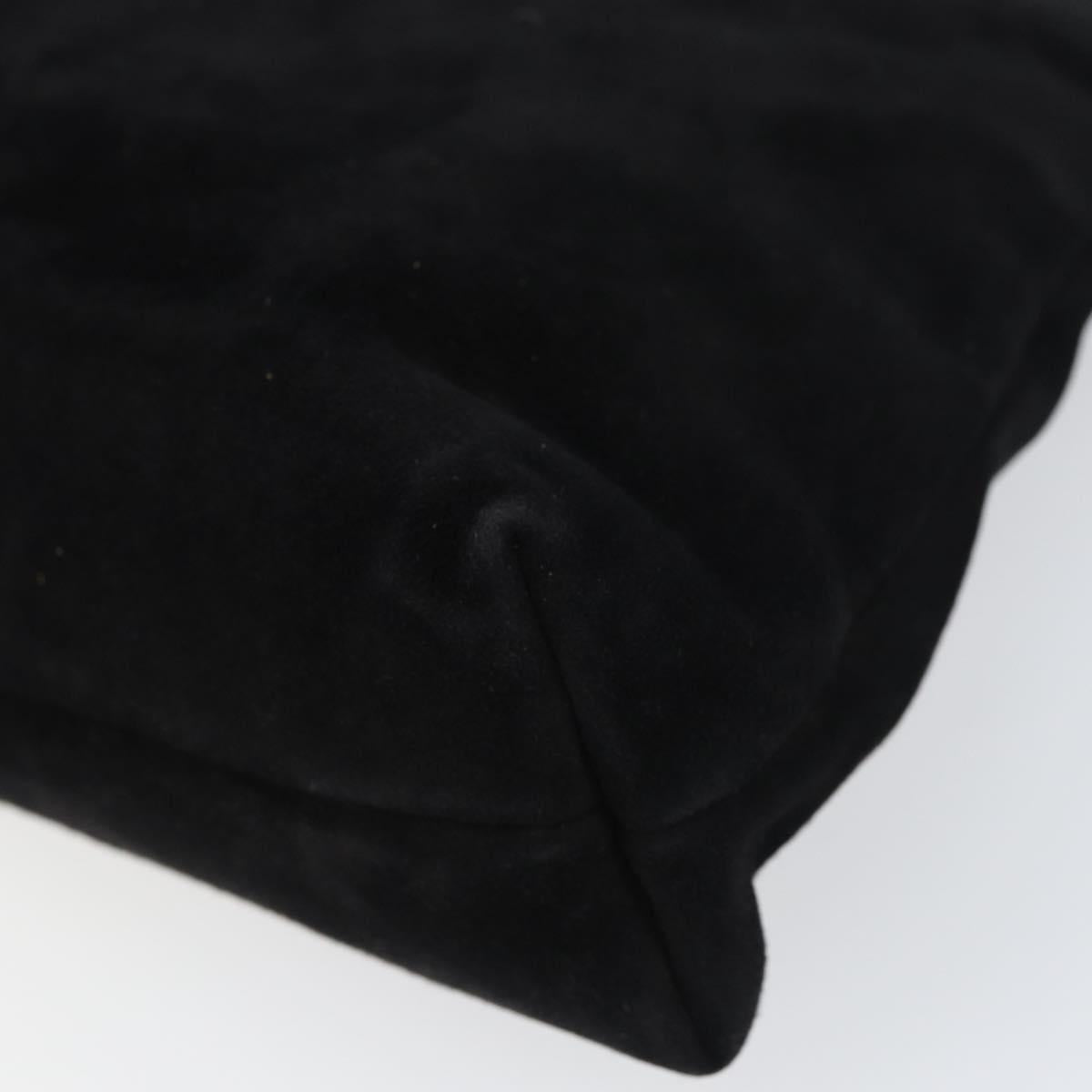 Salvatore Ferragamo Vala Shoulder Bag Suede Black Gold Auth bs31358