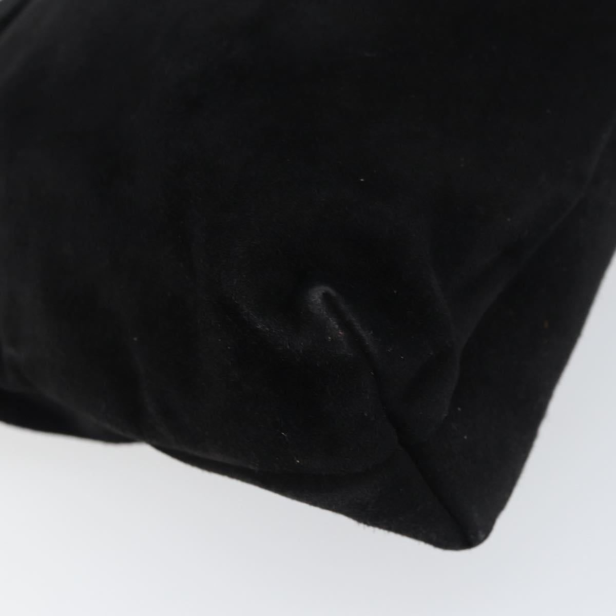 Salvatore Ferragamo Vala Shoulder Bag Suede Black Gold Auth bs31358