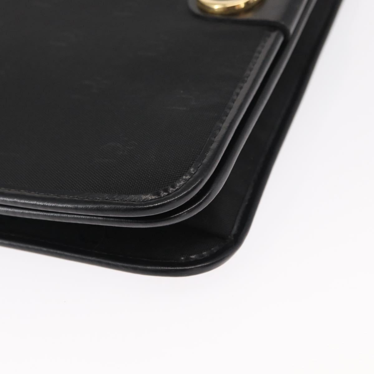 Christian Dior Shoulder Bag Nylon Black gold Auth bs31359