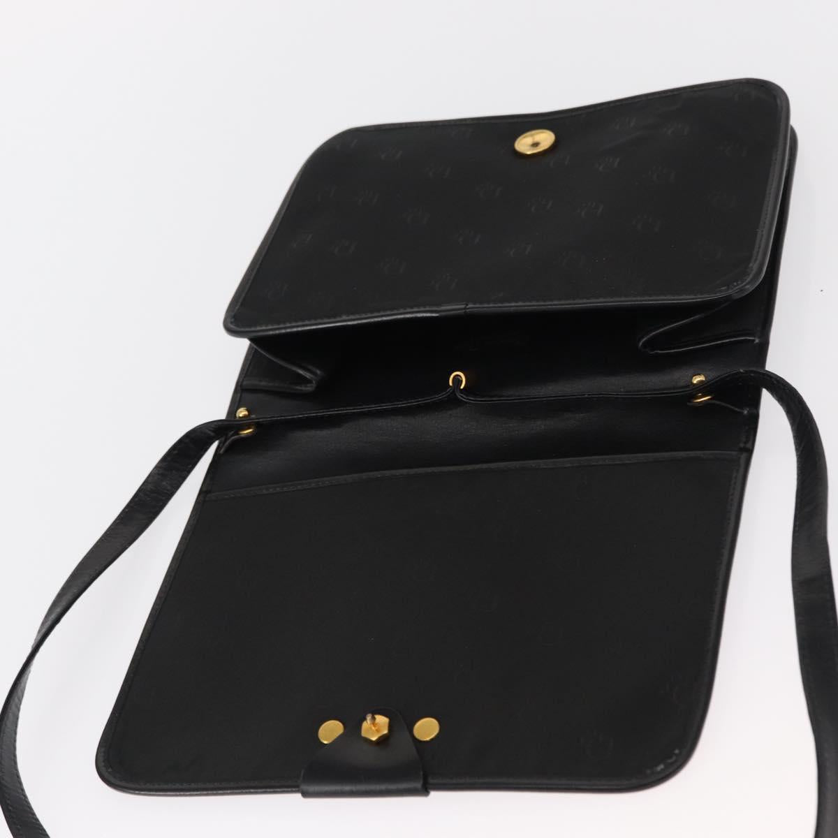 Christian Dior Shoulder Bag Nylon Black gold Auth bs31359
