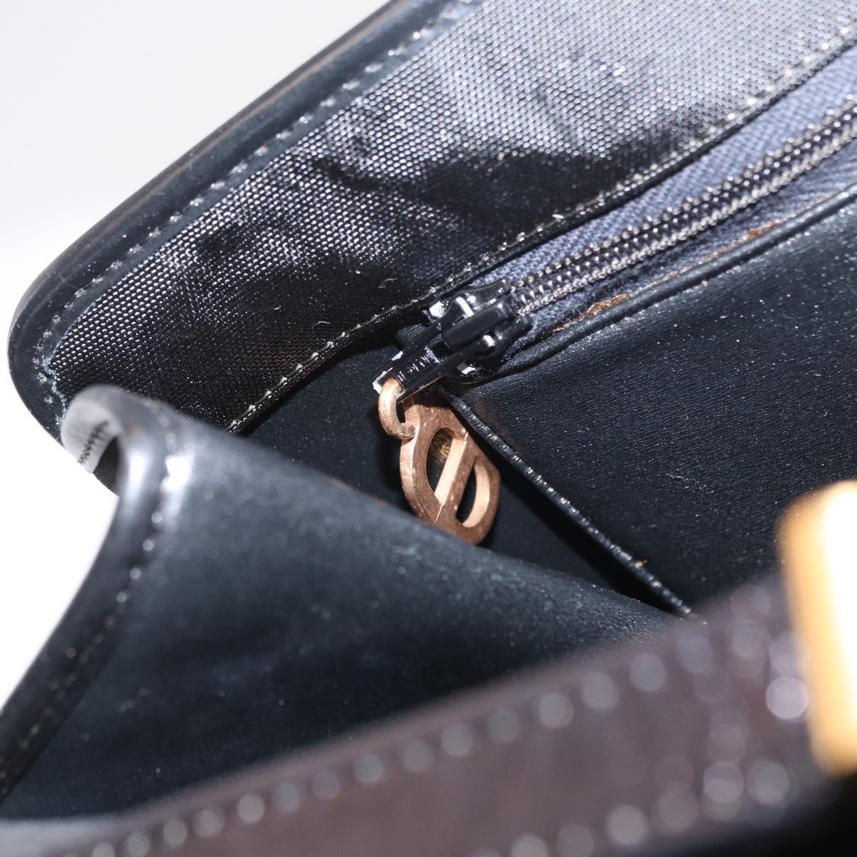 Christian Dior Shoulder Bag Nylon Black gold Auth bs31359