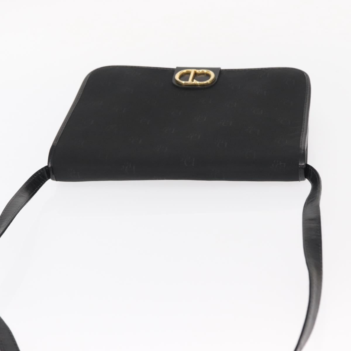 Christian Dior Shoulder Bag Nylon Black gold Auth bs31359
