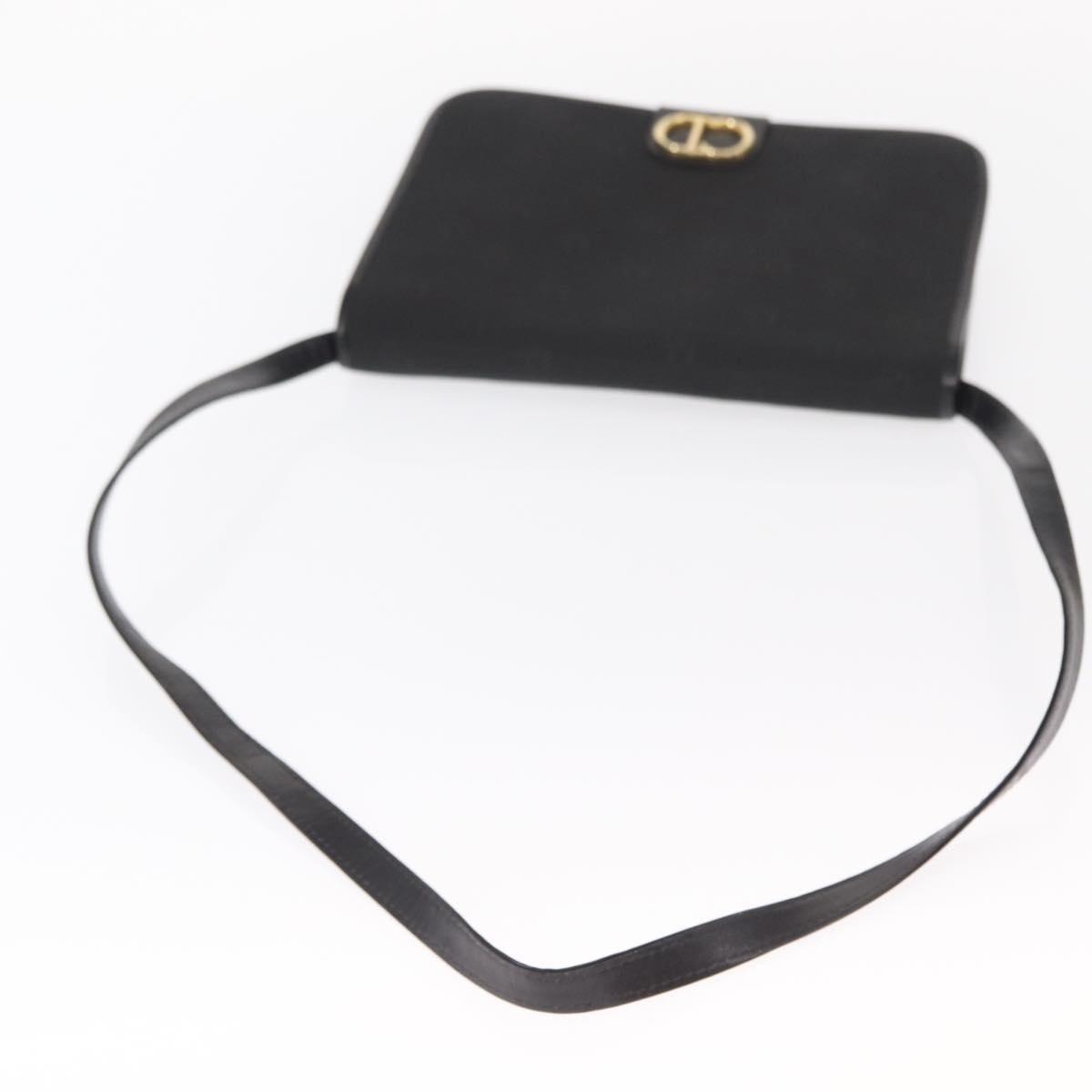 Christian Dior Shoulder Bag Nylon Black gold Auth bs31359