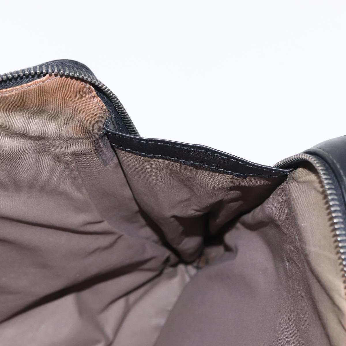 BOTTEGA VENETA INTRECCIATO Clutch Bag Leather Black Auth bs31360