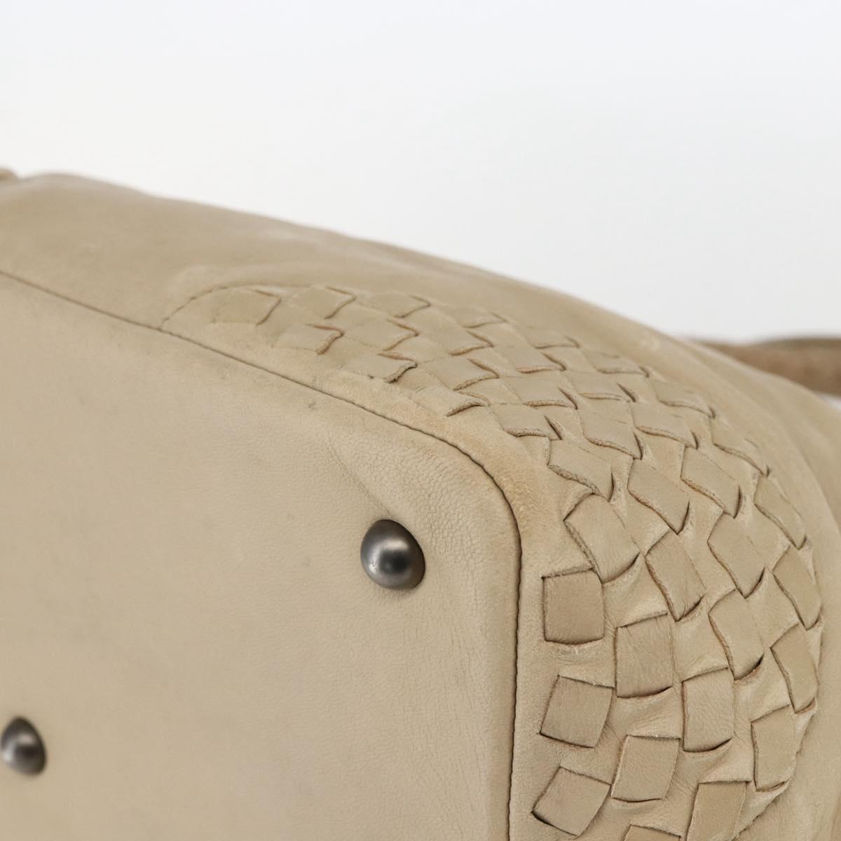 BOTTEGA VENETA INTRECCIATO Hand Bag Leather Beige Auth bs31361
