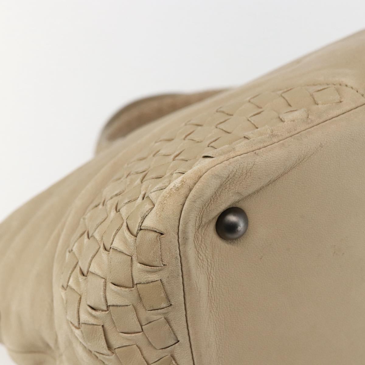 BOTTEGA VENETA INTRECCIATO Hand Bag Leather Beige Auth bs31361