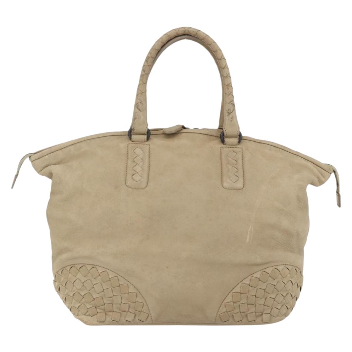 BOTTEGA VENETA INTRECCIATO Hand Bag Leather Beige Auth bs31361