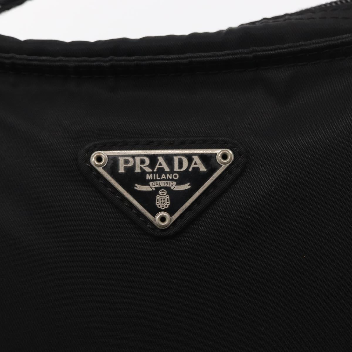 PRADA Shoulder Bag Nylon Black Silver Auth bs31365