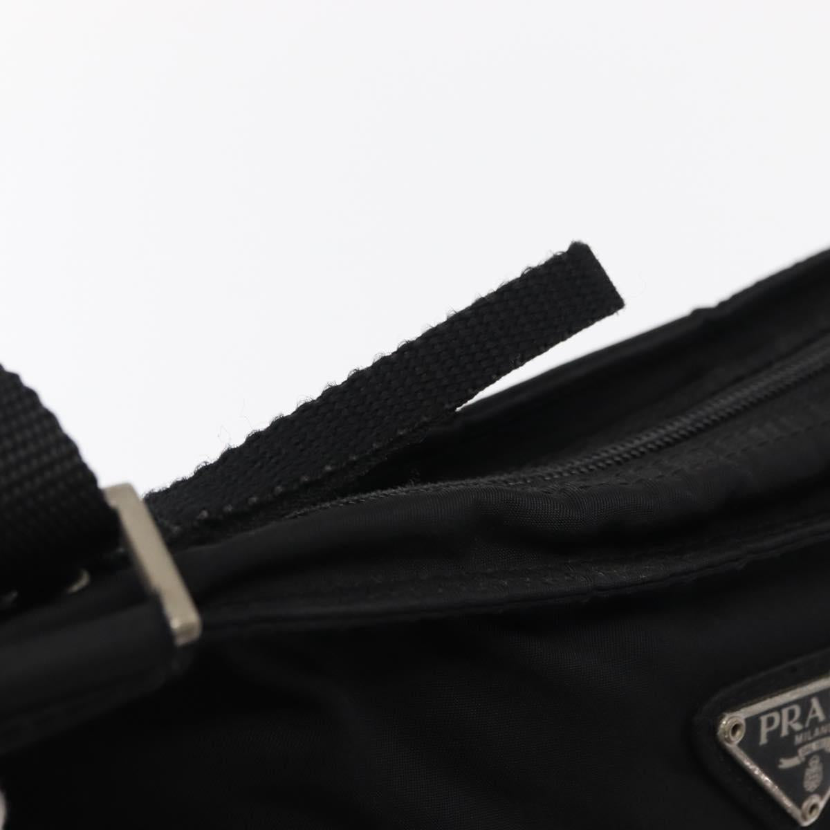 PRADA Shoulder Bag Nylon Black Silver Auth bs31365
