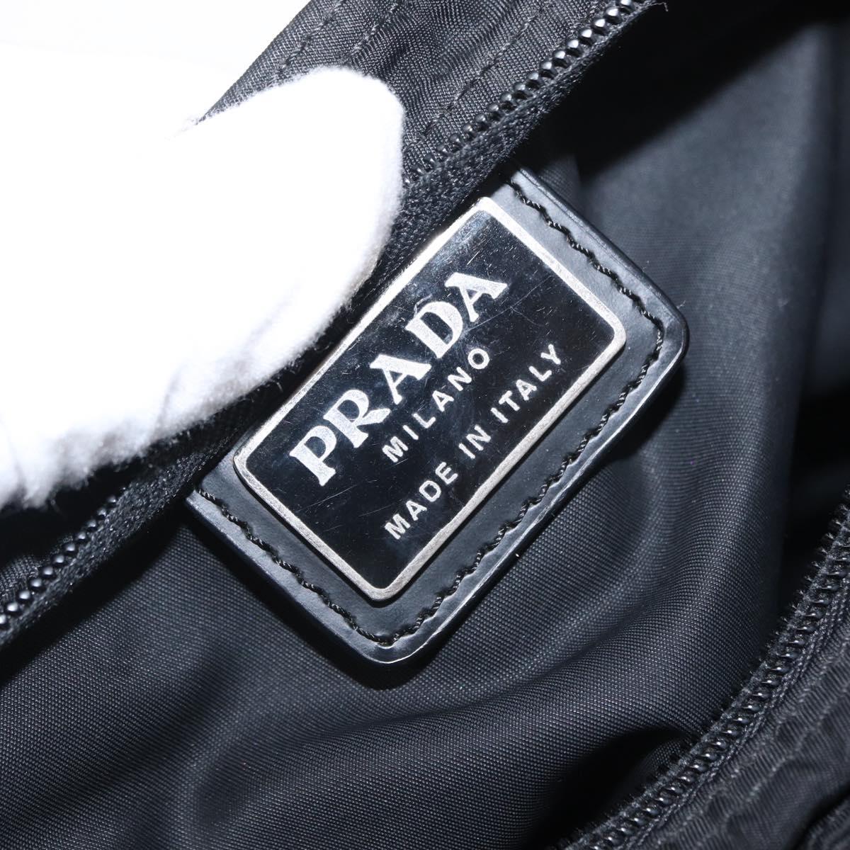 PRADA Shoulder Bag Nylon Black Silver Auth bs31365