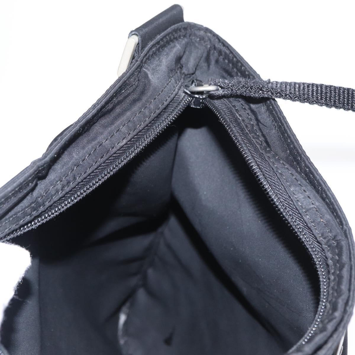PRADA Shoulder Bag Nylon Black Silver Auth bs31365