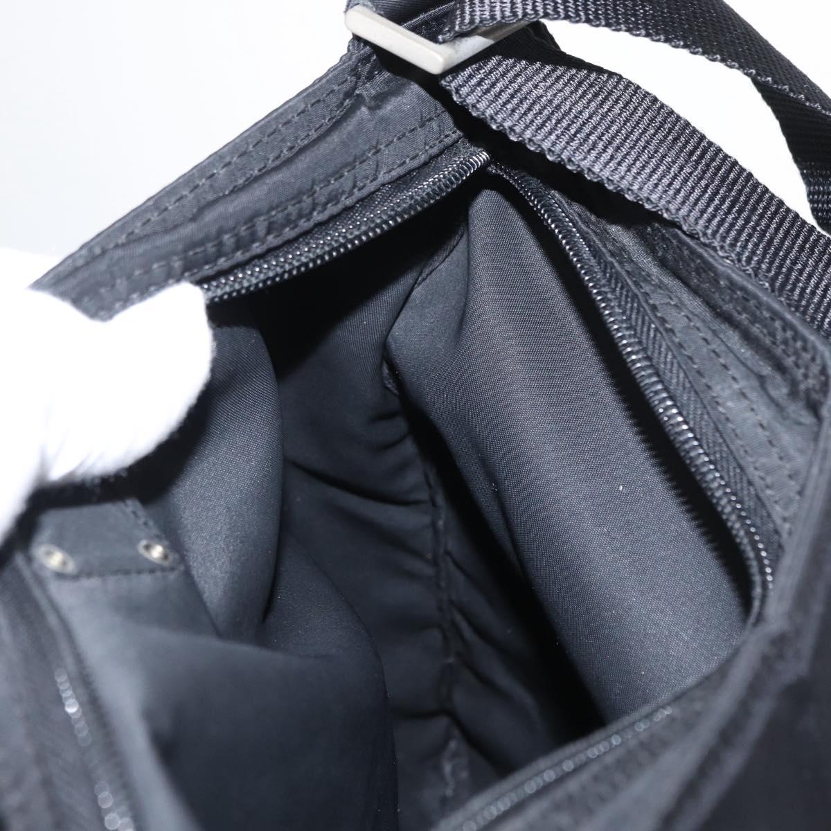 PRADA Shoulder Bag Nylon Black Silver Auth bs31365