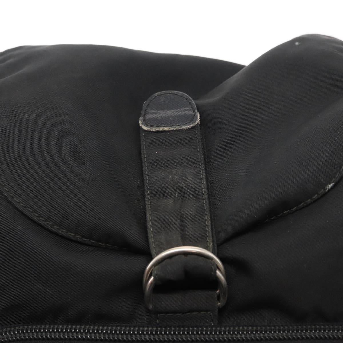PRADA Backpack Nylon Black Silver Auth bs31366