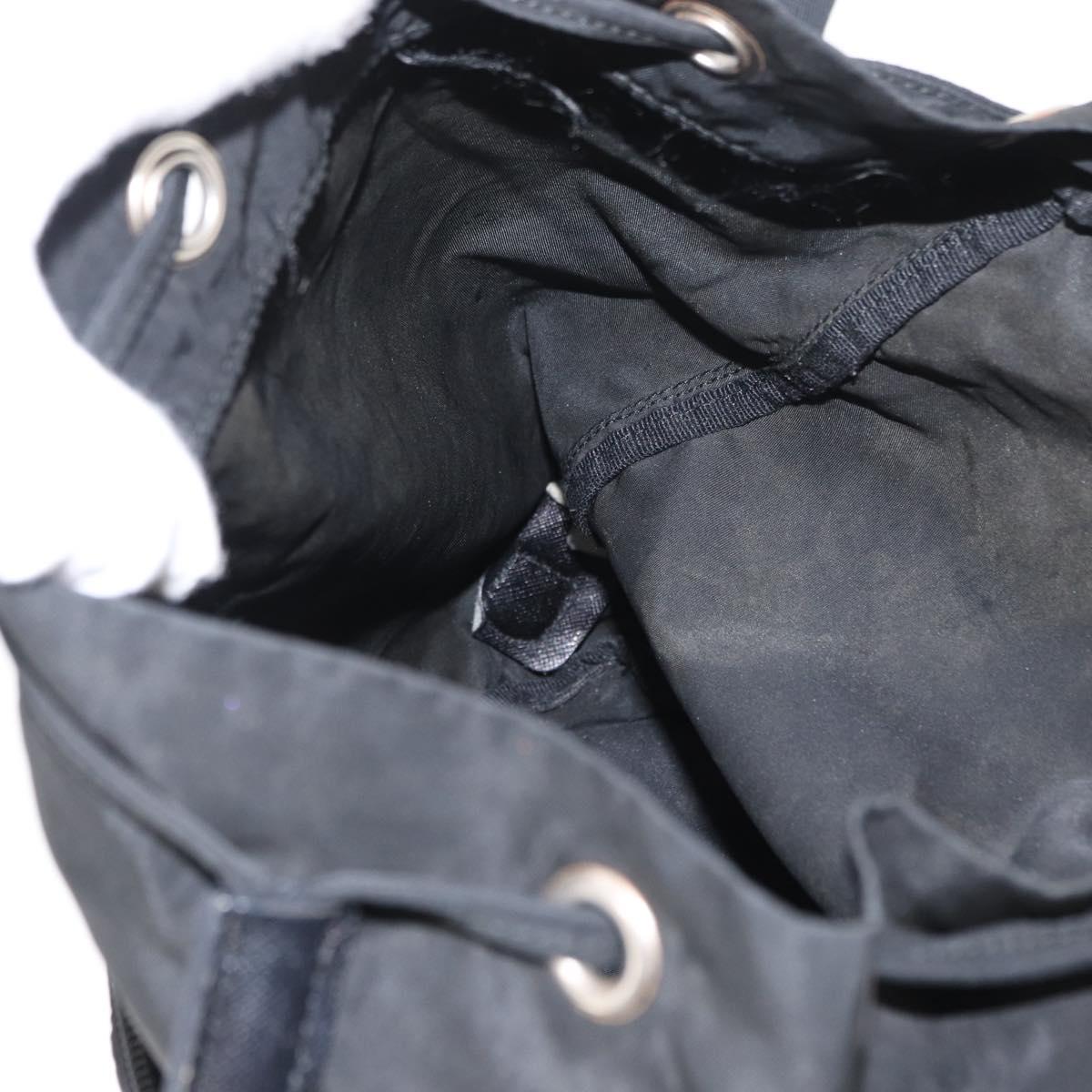 PRADA Backpack Nylon Black Silver Auth bs31366