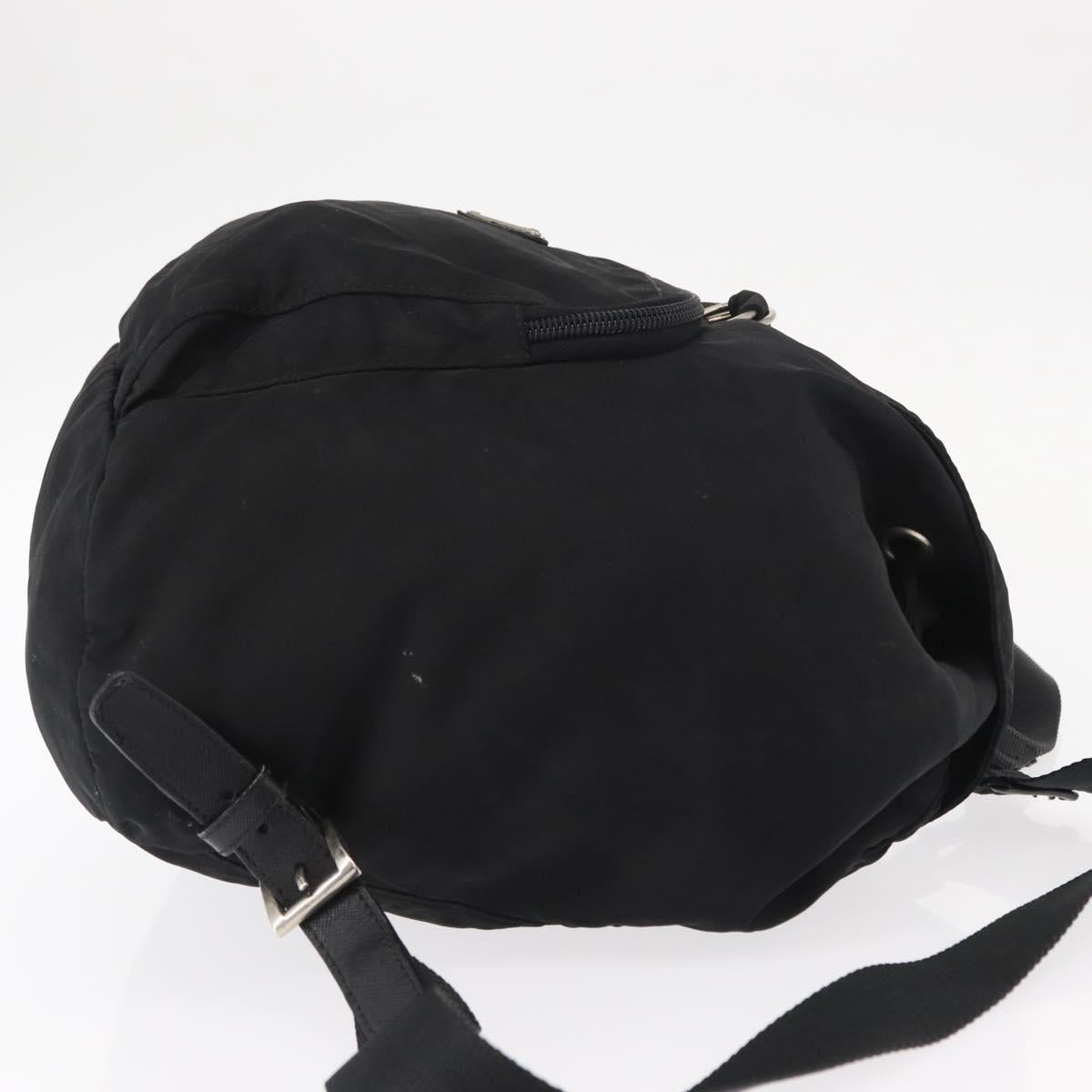PRADA Backpack Nylon Black Silver Auth bs31366