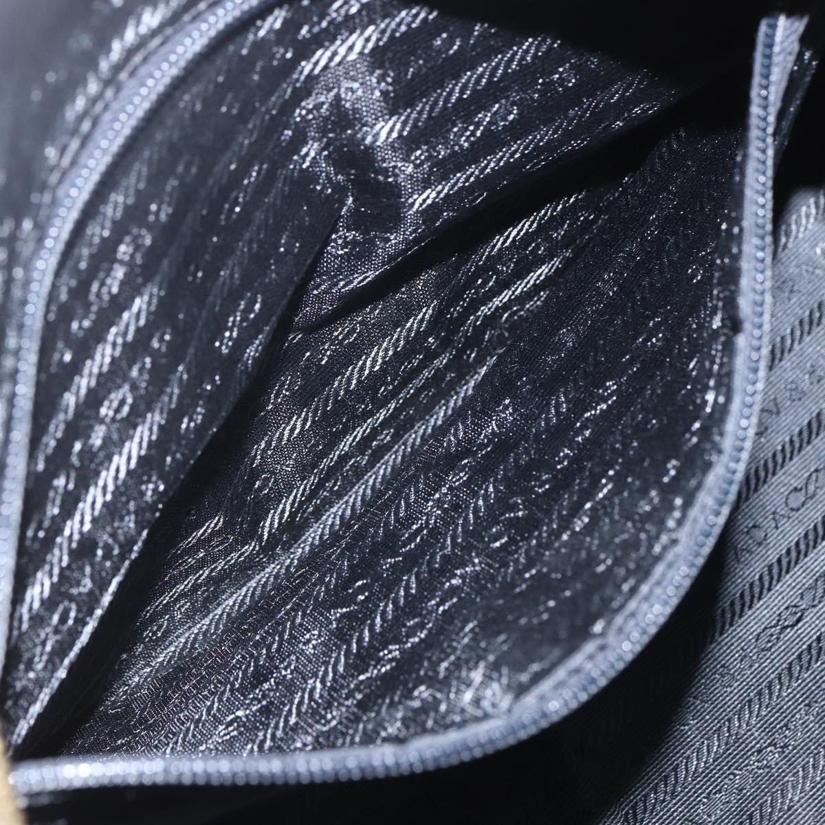 PRADA Chain Hand Bag Nylon Brown Gold Auth bs31367