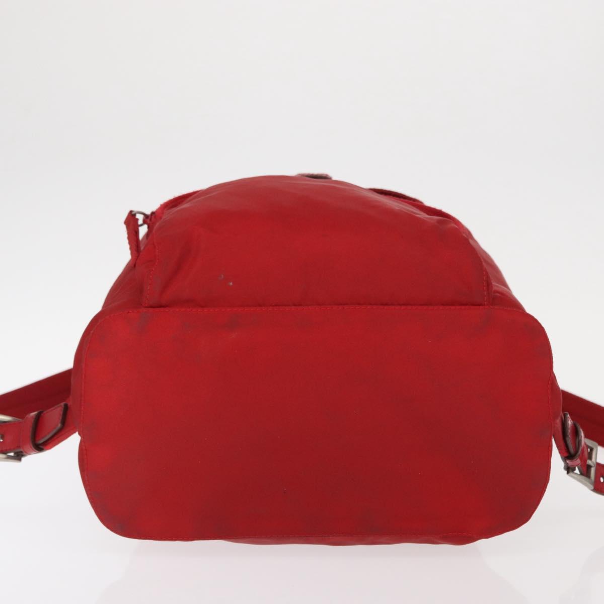 PRADA Backpack Nylon Red Silver Auth bs31368