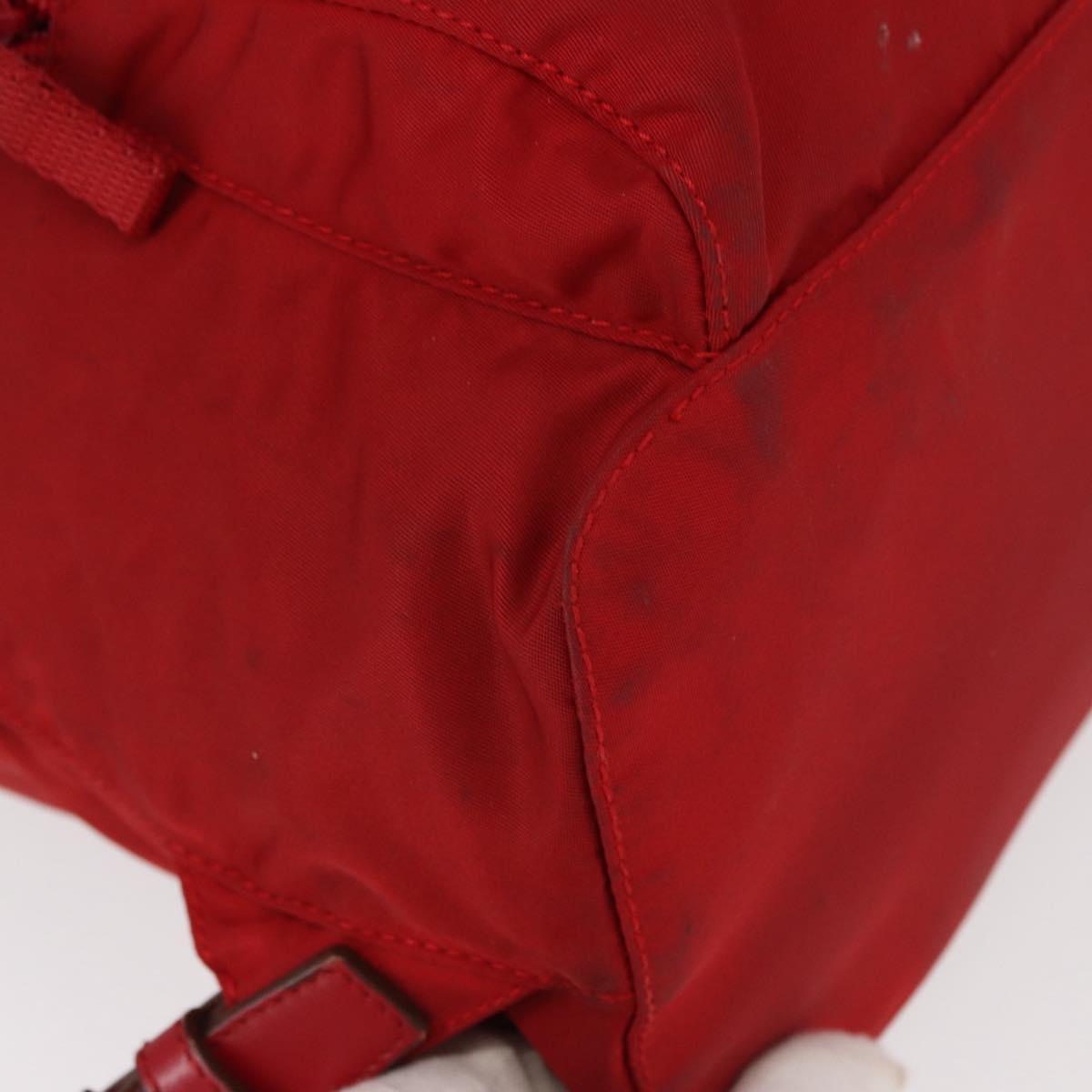 PRADA Backpack Nylon Red Silver Auth bs31368