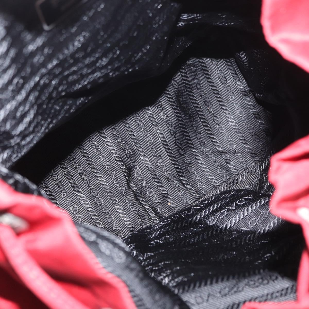 PRADA Backpack Nylon Red Silver Auth bs31368