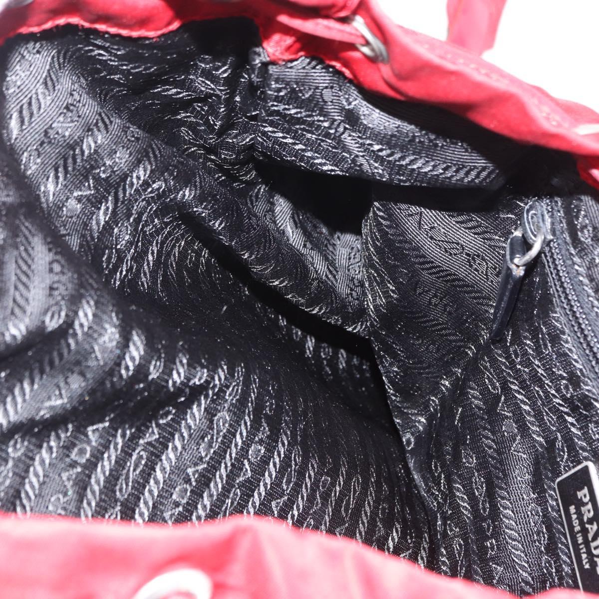 PRADA Backpack Nylon Red Silver Auth bs31368