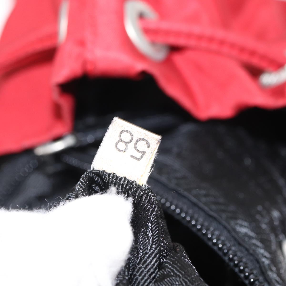 PRADA Backpack Nylon Red Silver Auth bs31368