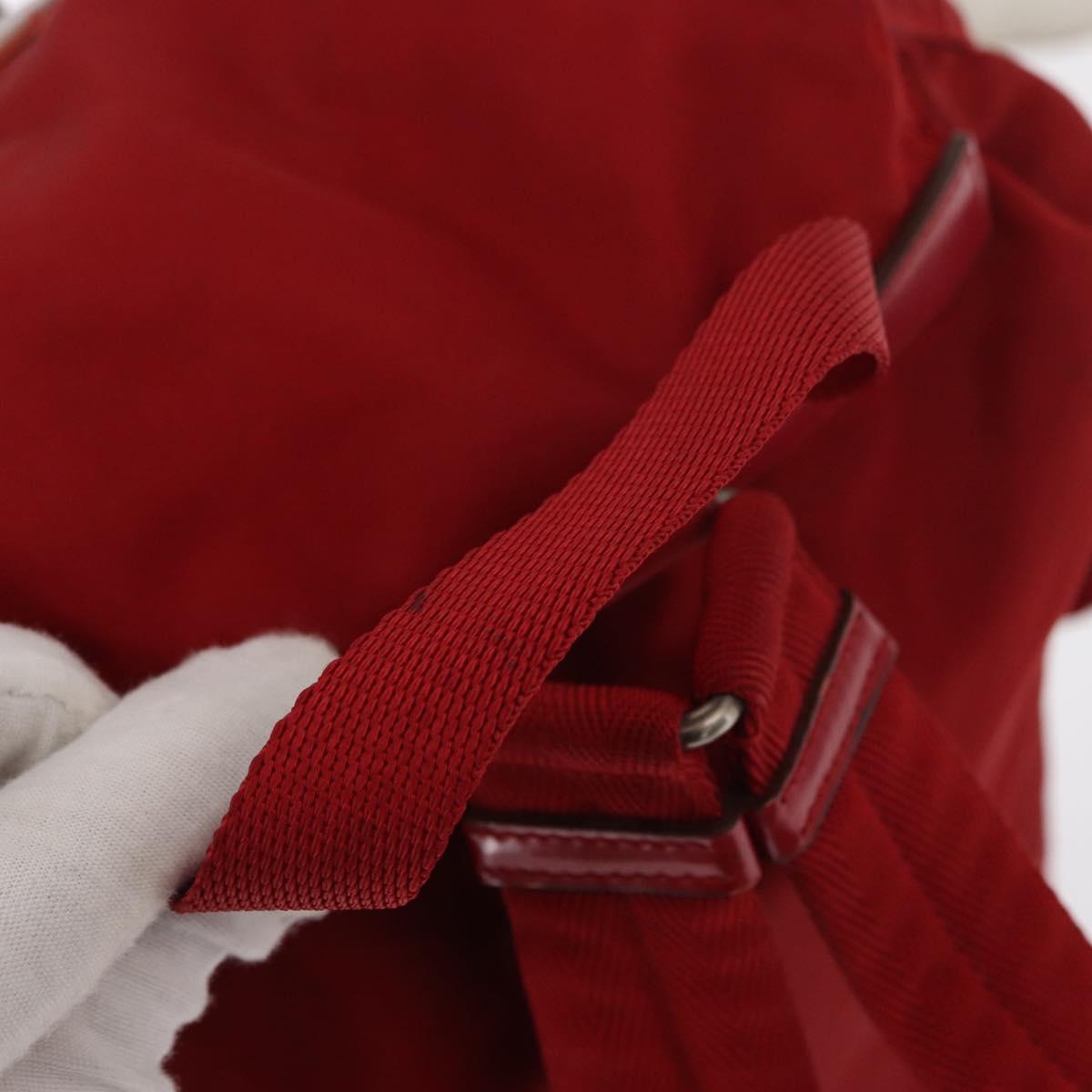 PRADA Backpack Nylon Red Silver Auth bs31368