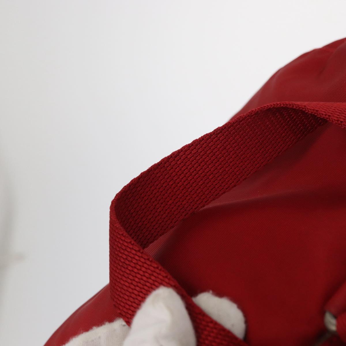 PRADA Backpack Nylon Red Silver Auth bs31368