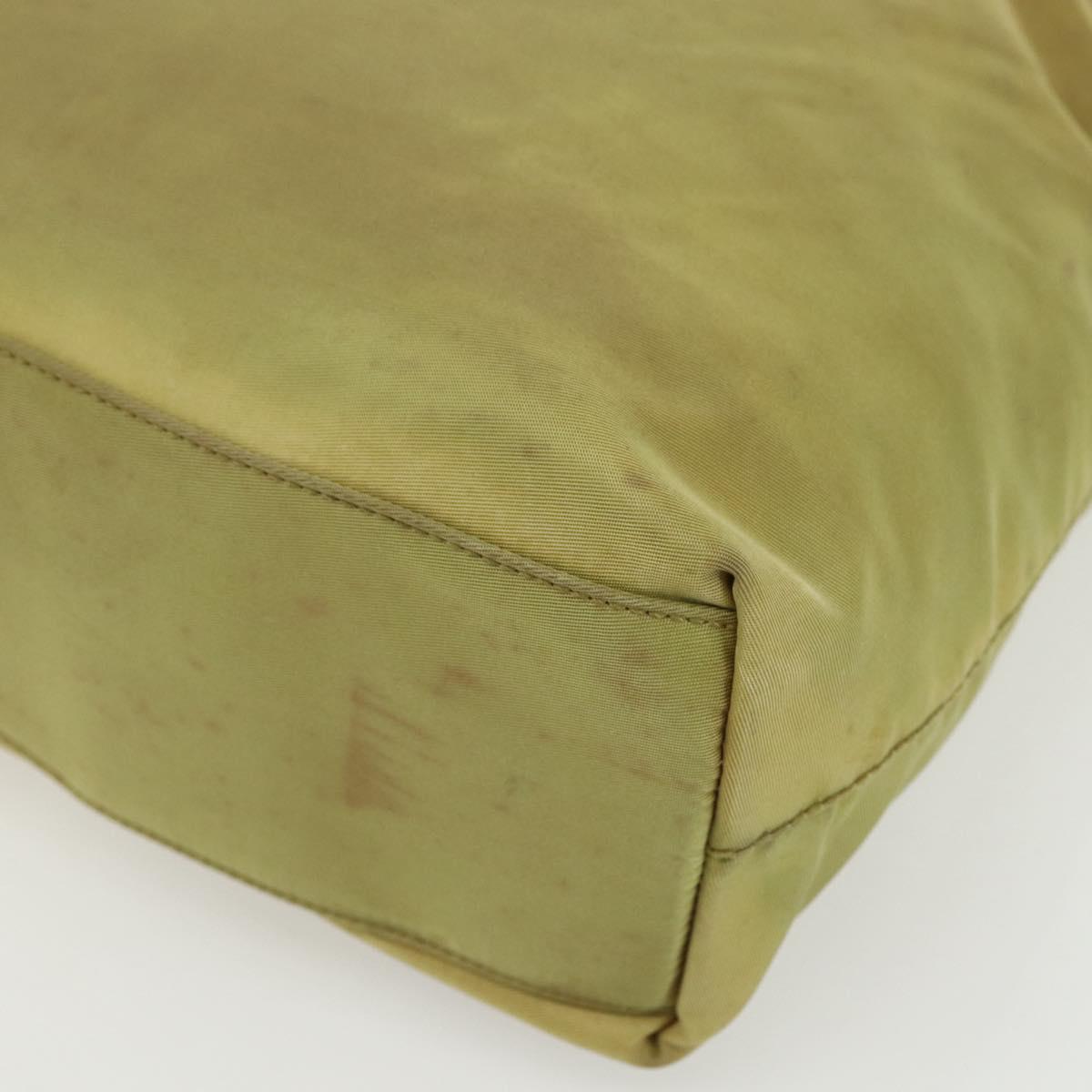 PRADA Hand Bag Nylon Green Silver Auth bs31369
