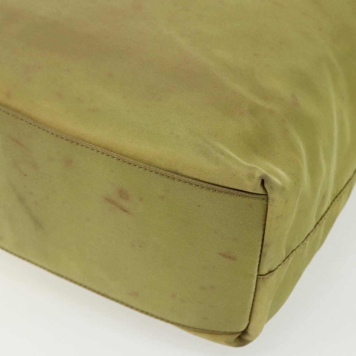 PRADA Hand Bag Nylon Green Silver Auth bs31369
