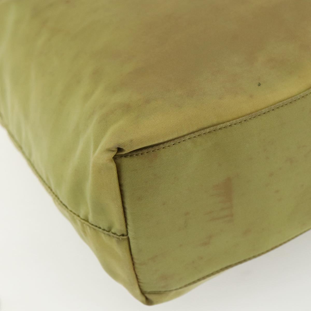 PRADA Hand Bag Nylon Green Silver Auth bs31369