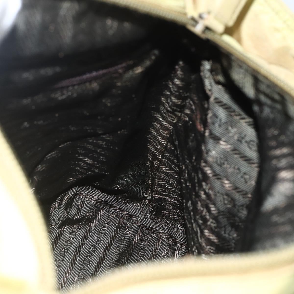 PRADA Hand Bag Nylon Green Silver Auth bs31369