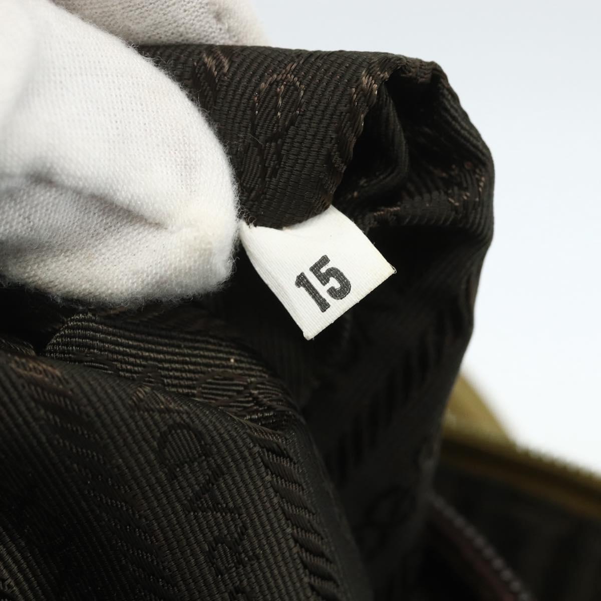 PRADA Hand Bag Nylon Green Silver Auth bs31369