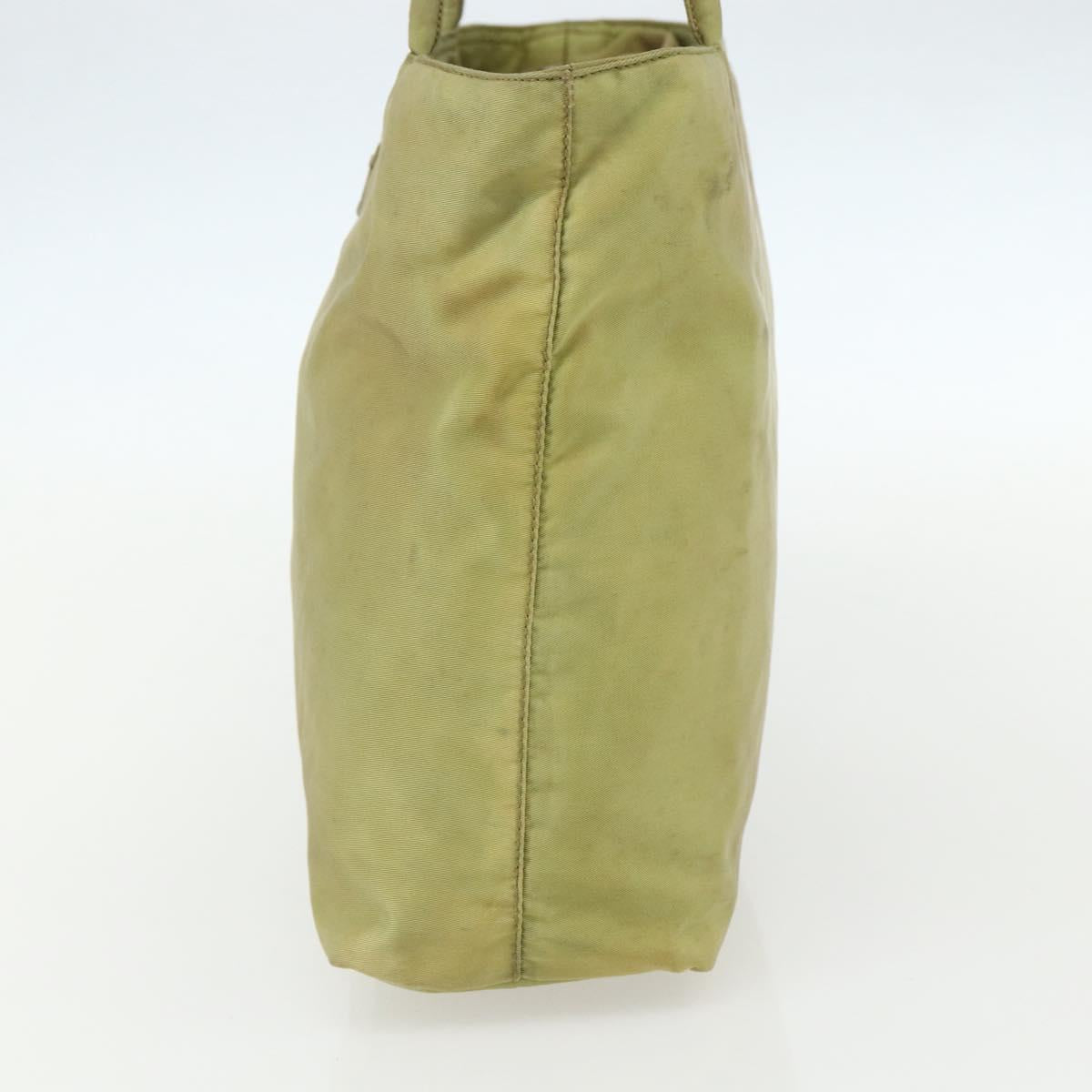 PRADA Hand Bag Nylon Green Silver Auth bs31369