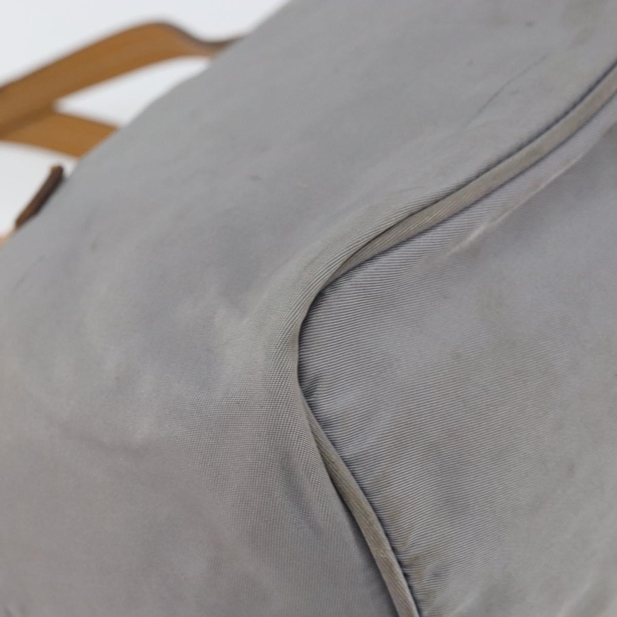 PRADA Hand Bag Nylon Gray Silver Auth bs31370