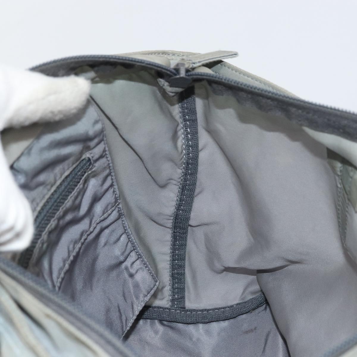 PRADA Hand Bag Nylon Gray Silver Auth bs31370