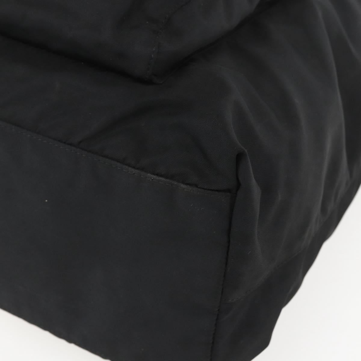PRADA Tote Bag Nylon Black Silver Auth bs31371
