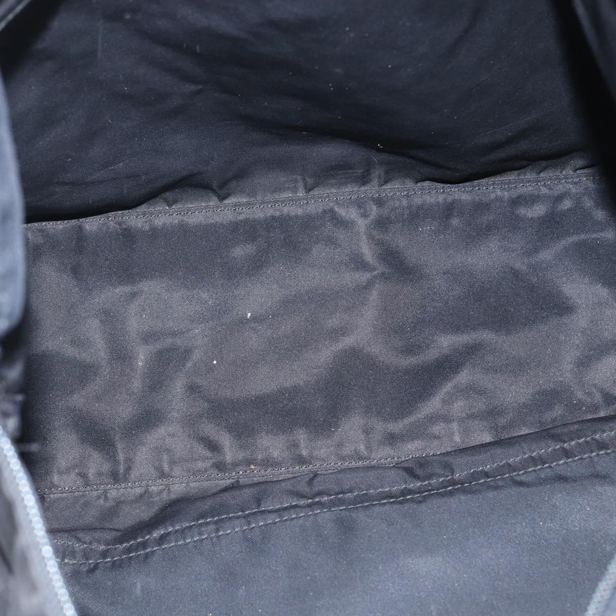 PRADA Tote Bag Nylon Black Silver Auth bs31371