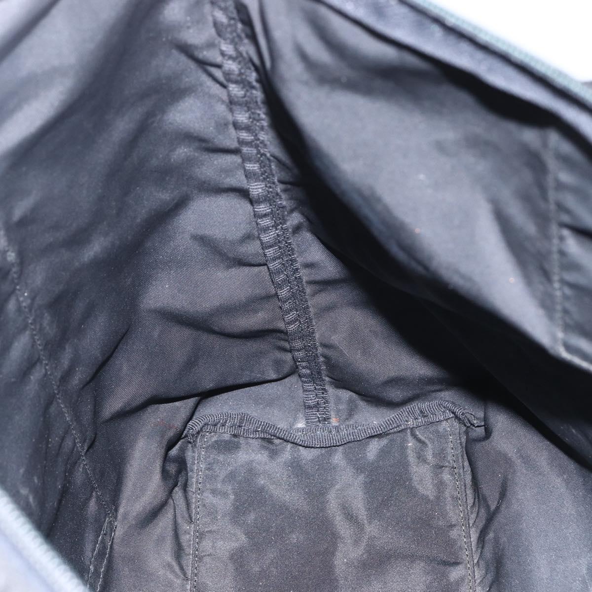 PRADA Tote Bag Nylon Black Silver Auth bs31371